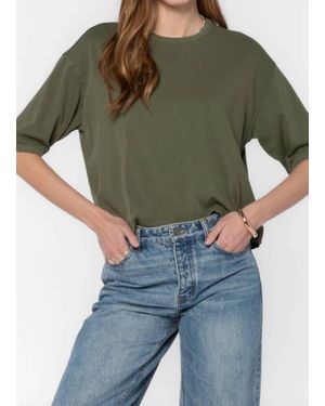 Velvet Heart Drop Shoulder Crewneck Tee - Green