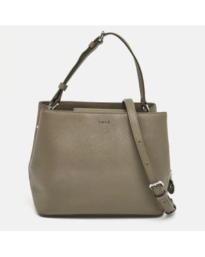 DKNY Leather Bryant Bucket Bag - Natural