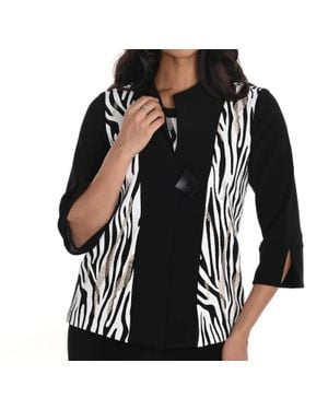 FRANK LYMAN Formal Animal Print Blazer - Black