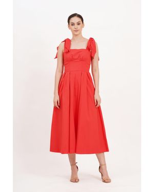 Leota Penelope Bow Dress Poppy - Red