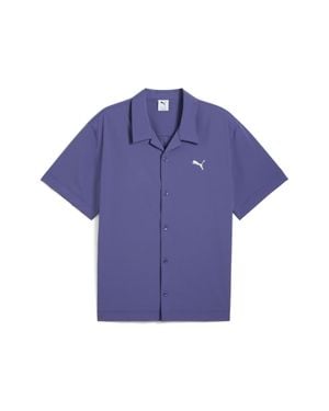 PUMA Closet Essentials Seersucker Relaxed Shirt - Purple