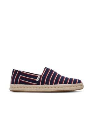 TOMS Alpargata Woven Stripes Rope 2.0 Espadrille - Blue