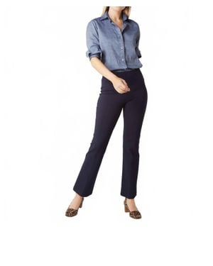ANN MASHBURN Faye Flare Cropped Pant - Blue