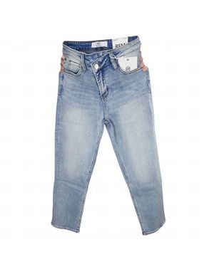 YMI Rfm Dylan Tummy Control Straight Leg Jean Cross Front - Blue