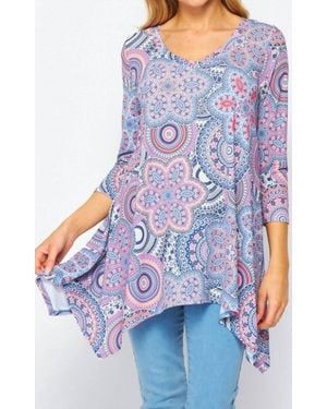 Honeyme Mandala Sharkbite Top - Blue