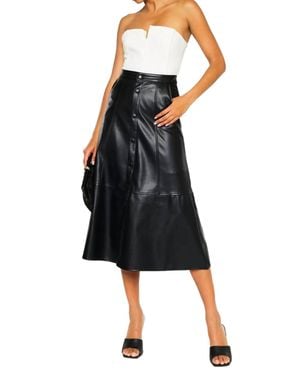 Kancan Wanda High Rise Faux Leather Long Skirt - Black