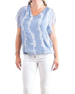 Gigi Moda Natacha Short Sleeve Tie Dye Top - Blue