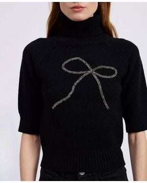En Saison Merrill Bow Sweater - Black