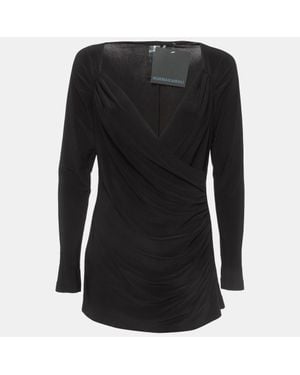 Norma Kamali Draped Jersey Long Sleeve Top - Black