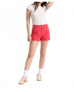 DAZE Troublemaker High Rise Shorts - Red