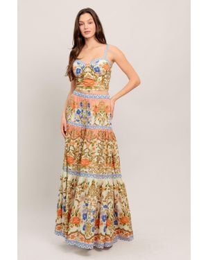 TRUEDAMES Sweet Meadow Memories Woven Top And Skirt Set - Natural
