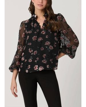 Shoshanna Jonie Burnout Top - Black