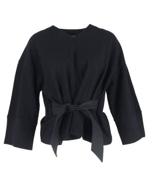 Lemaire V-Neck Belted Blouse - Black