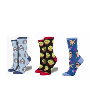 Socksmith Unlikely Friends & Bad Apple & Doodle Party Socks - Black