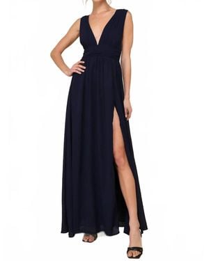 Lulus Heavenly Hues Chiffon Pleated Maxi Dress - Blue