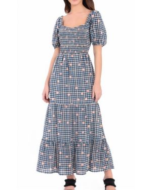 Donna Morgan Puff Sleeve Maxi Dress - Multicolor