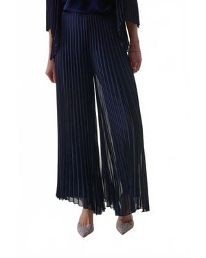 Joseph Ribkoff Pleated Pull On Wide Leg Pant - Blue