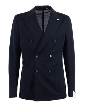 L.B.M. 1911 Double Breasted Structured Blazer - Blue