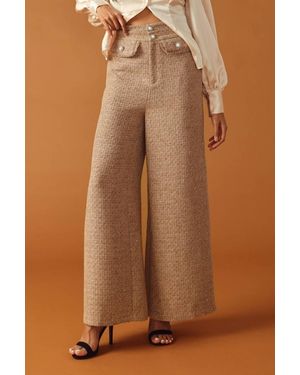 TRUEDAMES Threads Of Destiny Tweed Pants - Brown