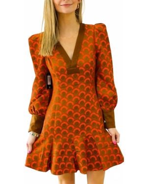 Emily Mccarthy Jenny Long Sleeve Dress - Orange