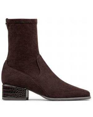 Donald J Pliner Asherasu Croco Embossed Block Heel Booties - Brown