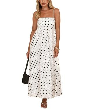 LOEY Printed Maxi Dress - White