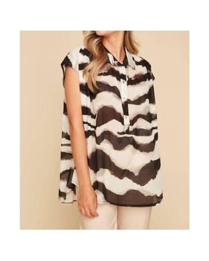 Renuar Cotton Voile Blouse - Natural