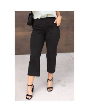 Julia Rose Faith Tummy Control High Waisted Guacho Pants - Black