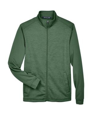 Devon & Jones Newbury Colorblock Mlange Fleece Full-Zip Jacket - Green
