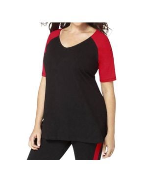 Always for Me Plus Size Baseball Shirt - Black