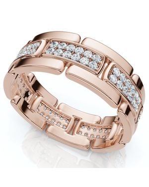 Pompeii3 85Ct Tw Round Diamond Link 8Mm Wedding Band Polished Ring Lab Grown - Pink