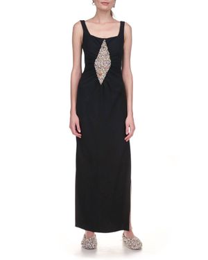 Marina Moscone Sleeveless Square Neckline Maxi Dress - Black