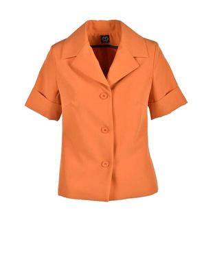 LVL LEVEL VIBES LEVEL Short-Sleeve Polyester-Blend Jacket - Orange