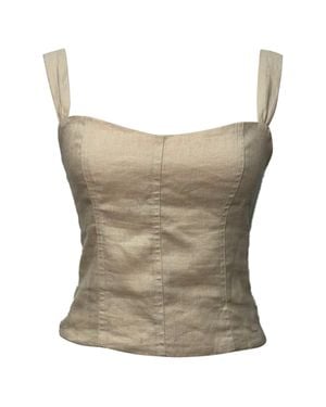 Reformation Sleeveless Crop Top - Metallic