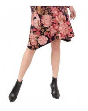 Johnny Was Janie Favor Mock Neck Swing Dress - Red