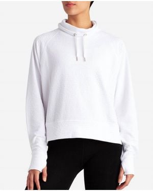 Danskin Textured Pullover Sweatshirt - White