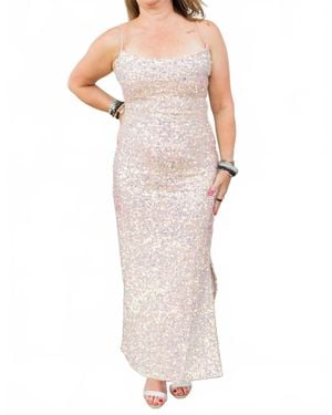 Olivaceous Lily Sequin Maxi Dress - Metallic
