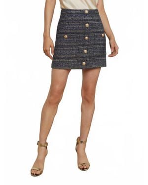 L'Agence Zander Tweed Mini Skirt - Black