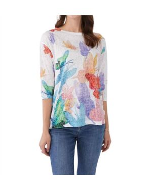 Fdj Cascading Butterflies Top - Blue