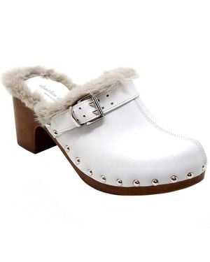 Charles David Lecce Leather Clog - White