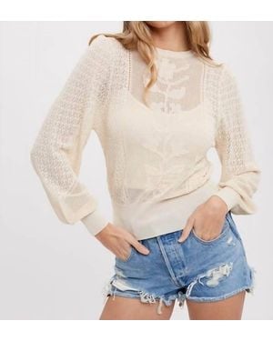 Bluivy Pointelle Knit Top - White