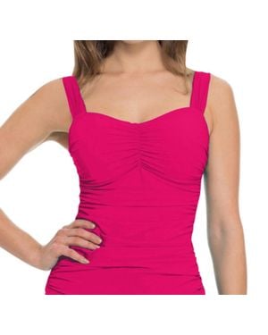 Gottex D-Cup Shirred Underwire Tankini Top - Pink