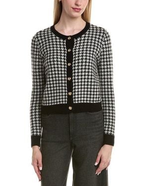 Bruno Magli Houndstooth Wool & Cashmere-Blend Cardigan - Black