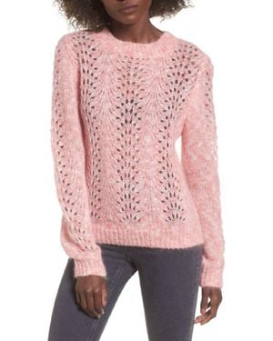 TOPSHOP Strawberry Open Knit Mohair Angora Sweater - Pink