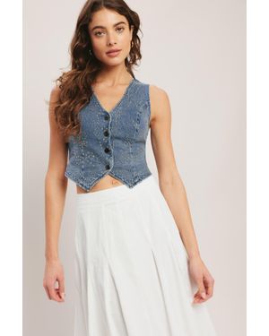 TRUEDAMES Euro Summer Denim Vest - Blue