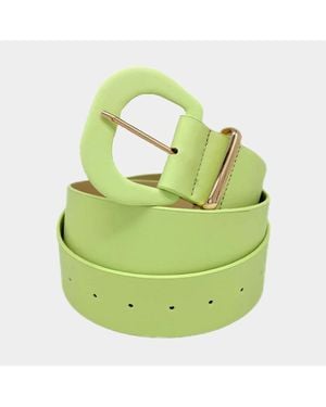 Fashnzfab Sold Faux Leather Belt - Green