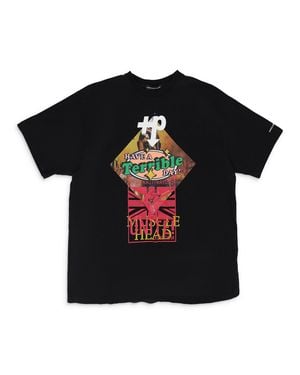 PROJECT G/R Washed Mixed Printed Vintage T-Shirt - Black
