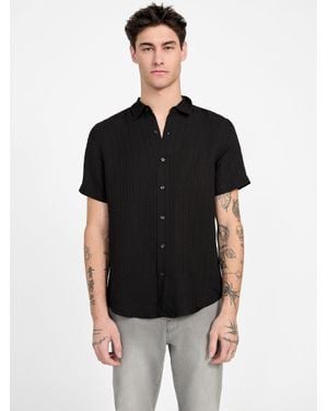 Guess Ben Textured Short-Sleeve Shirt - Black