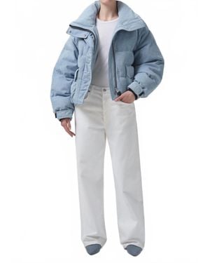 Agolde Nova Denim Puffer Jacket - Blue