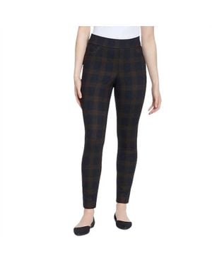 Nine West Heidi Skinny Plaid Pull-On Pants - Blue